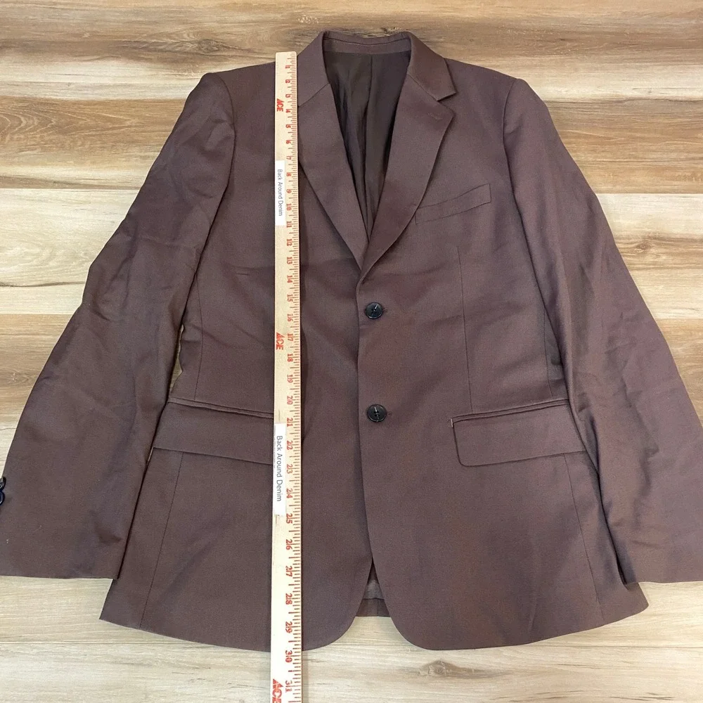 Revelry Suits Men's Brown Slim Fit Suit Jacket Blazer Size 38R Influence